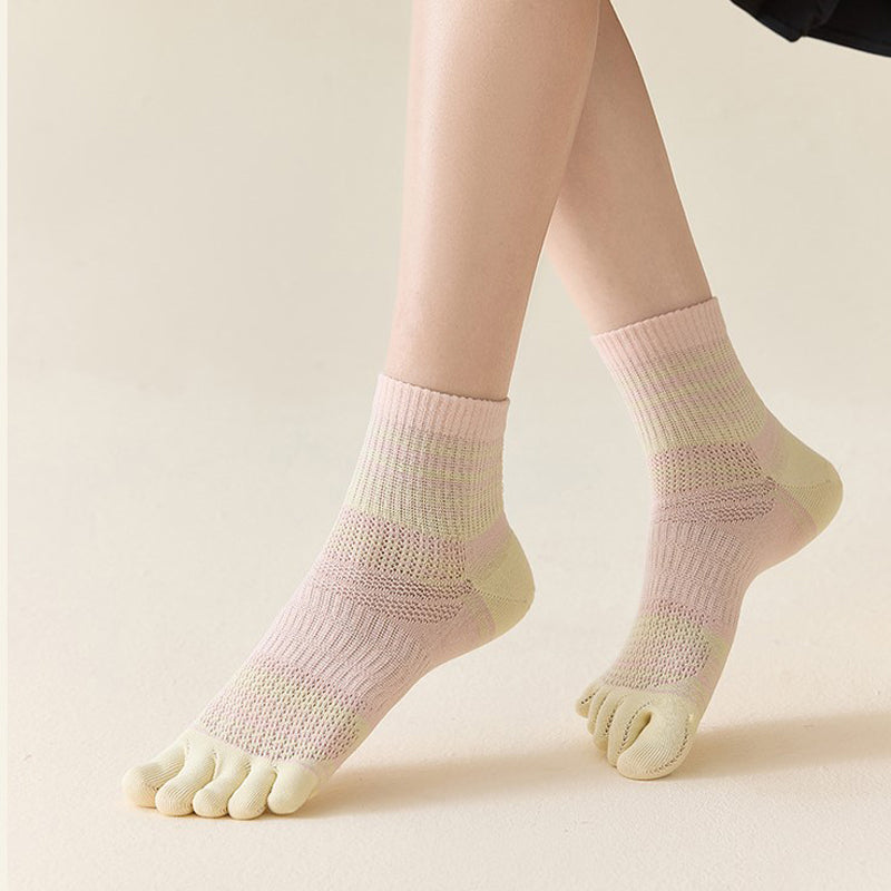 Gestreifte Und Bunte Fünf-Zehen-Socken