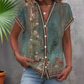 Vintage Bluse Mit Blumendruck