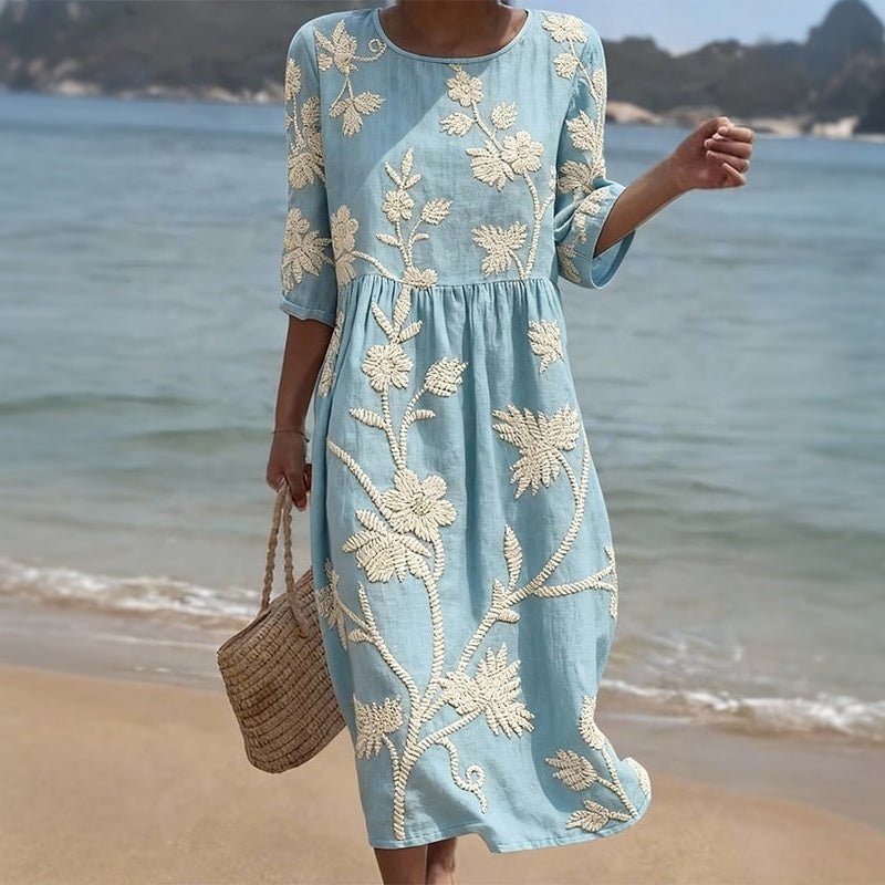 Lässiges Kleid Mit Blumendruck