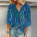 Vintage Abstrakte Polka Dot Bluse