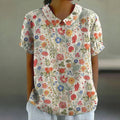 Vintage Bluse Mit Blumendruck