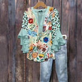 Vintage-Bluse Mit Blumendruck