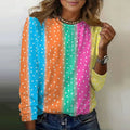 Buntes T-Shirt Mit Polka Dot
