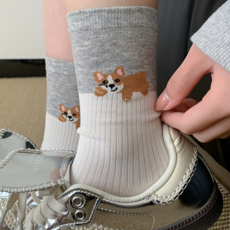 Lässige Socken Mit Welpenmotiv