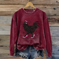 Vintage Sweatshirt Mit Tierdruck
