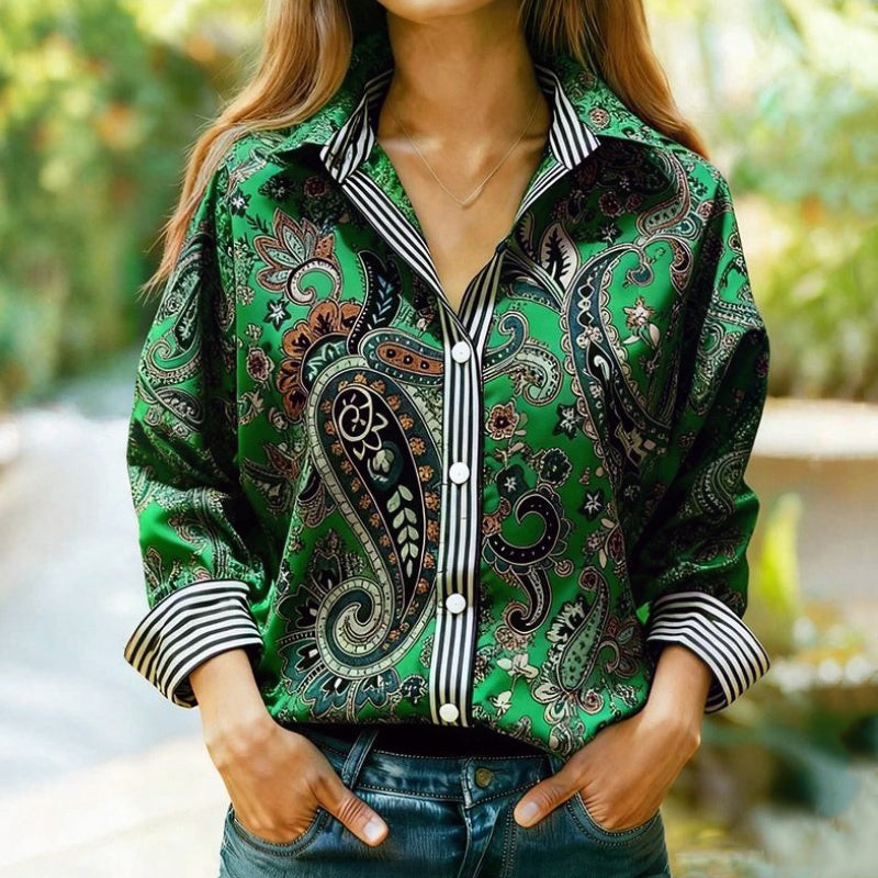 Vintage-Bluse Mit Ethno-Print