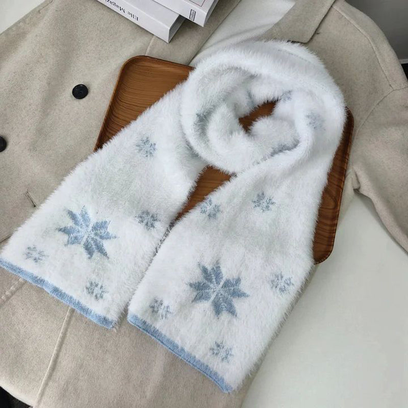Warmer Schal Mit Schneeflockenmuster