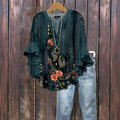 Vintage-Bluse Mit Blumenprint