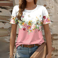 Lässiges T-Shirt Mit Blumendruck