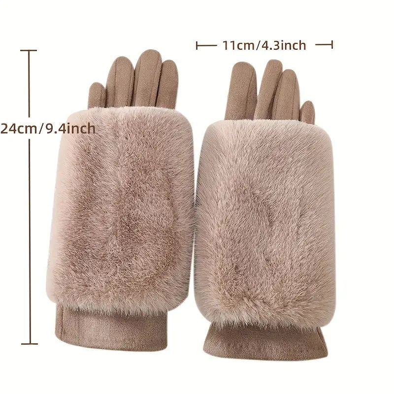 Warme Plüschhandschuhe