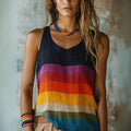Vintage-Tanktop Mit Farbblock