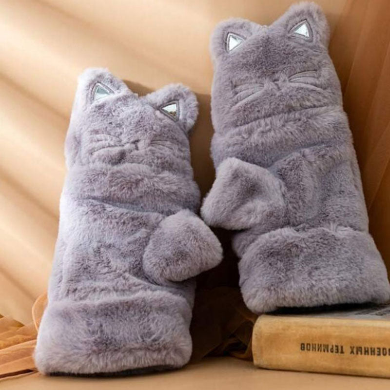 Cartoon-Katzen-Plüschhandschuhe