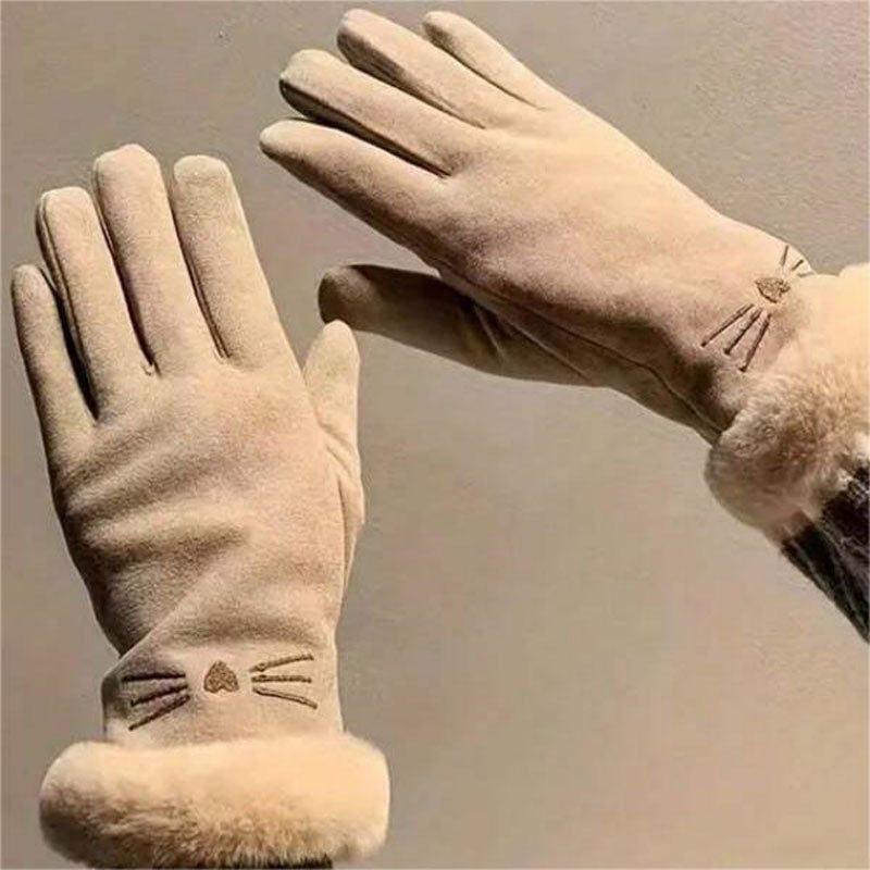Warme Plüschhandschuhe