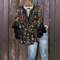 Vintage-Bluse Mit Blumenprint