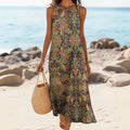 Vintage-Kleid Mit Ethnischem Print