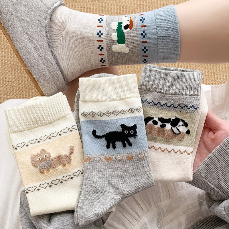 Socken Mit Cartoon-Tiermotiven