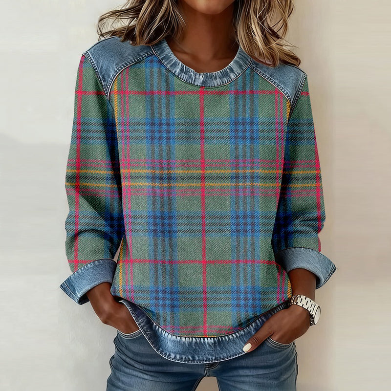Vintage Karierte Bluse