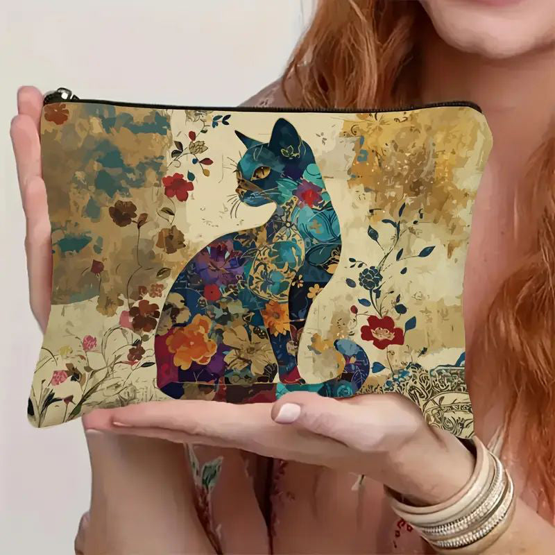 Vintage-Tasche Mit Katzenmuster
