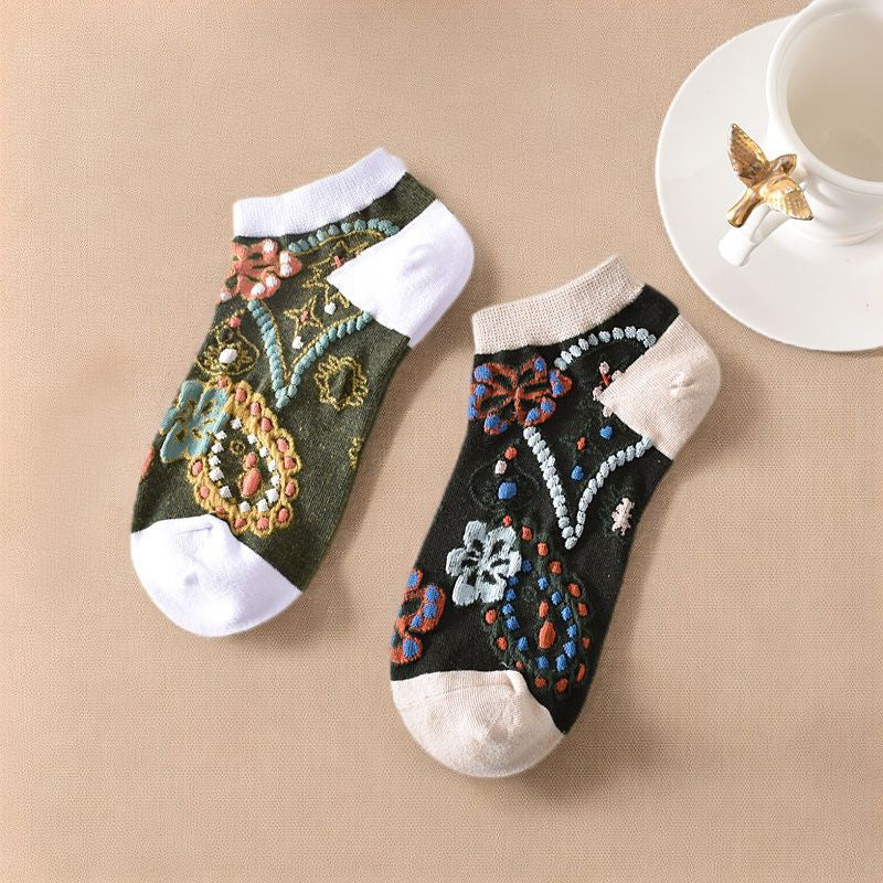 Vintage-Socken Mit Blumenmuster