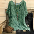 Vintage-Bluse Mit Blattdruck