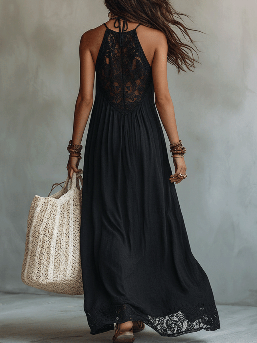 Abito Maxi Boho Elegante Senza Maniche
