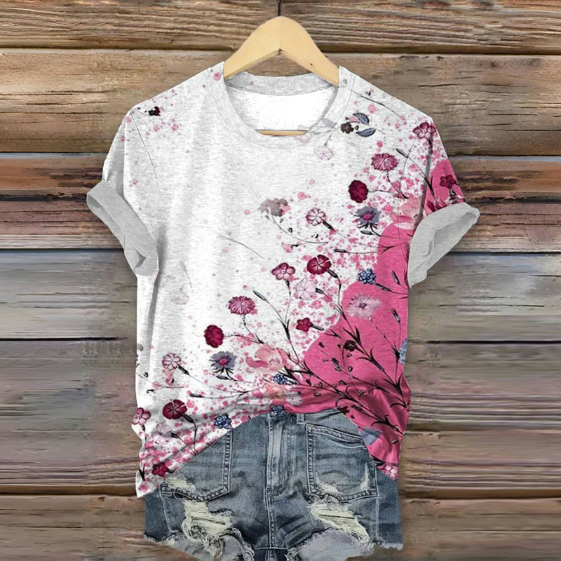 Vintage-T-Shirt Mit Blumendruck