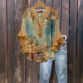 Vintage-Bluse Mit Blumenprint