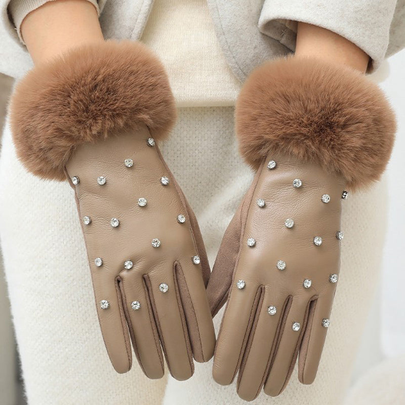 Warme Plüschhandschuhe