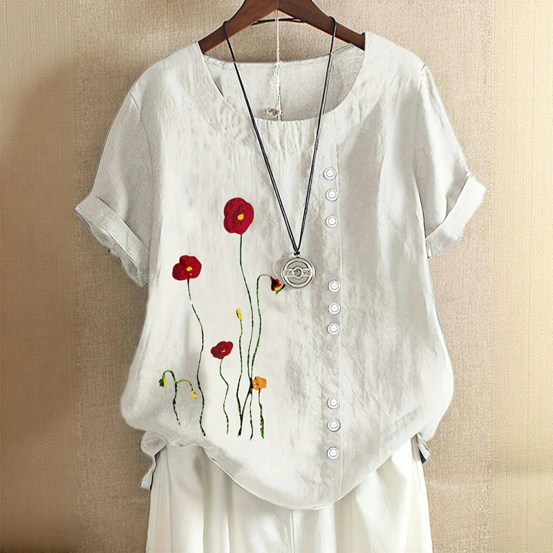 Lässige Bluse Mit Blumendruck