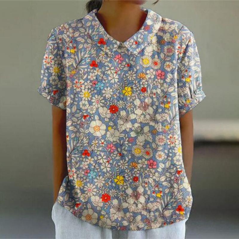 Vintage Bluse Mit Blumendruck