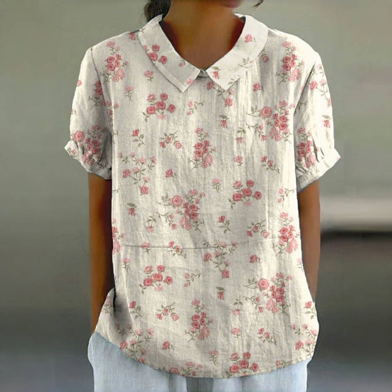 Vintage Bluse Mit Blumendruck