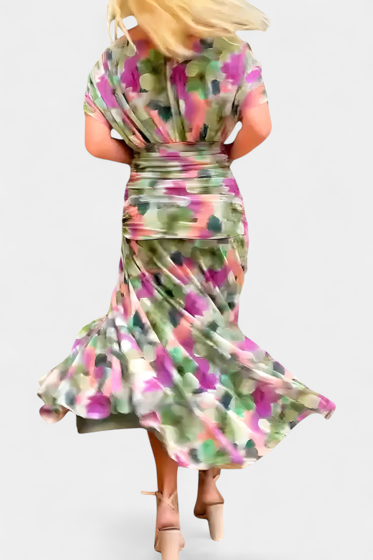 Florendra | Vestido largo floral con escote en V