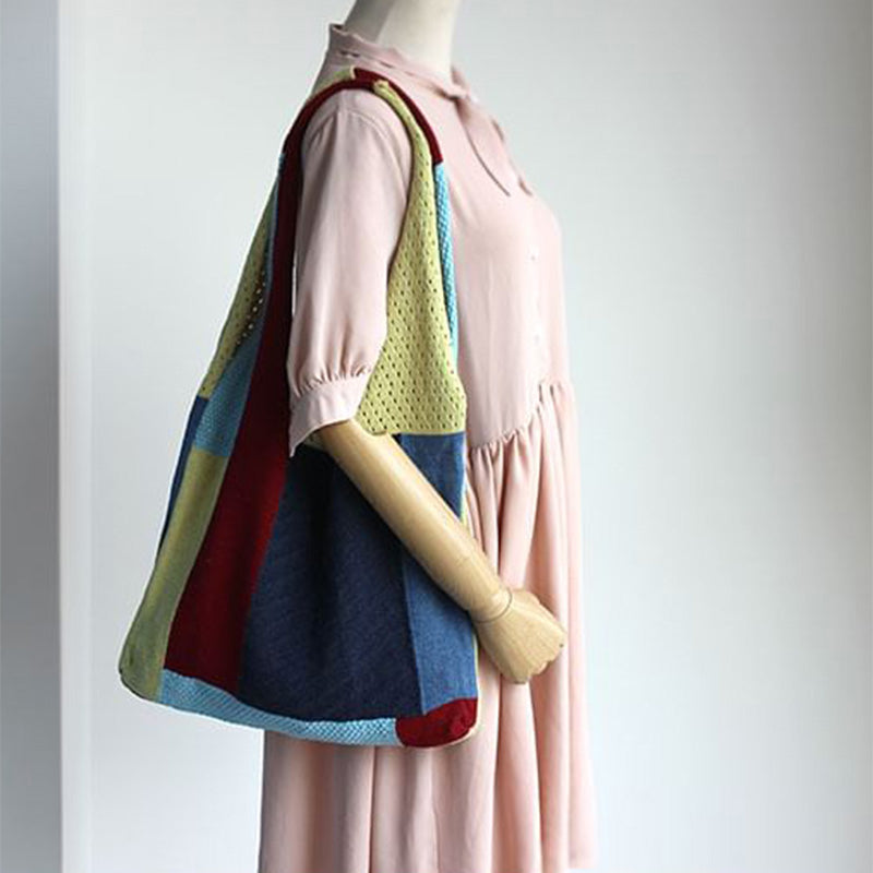 Vintage Patchwork-Stricktasche
