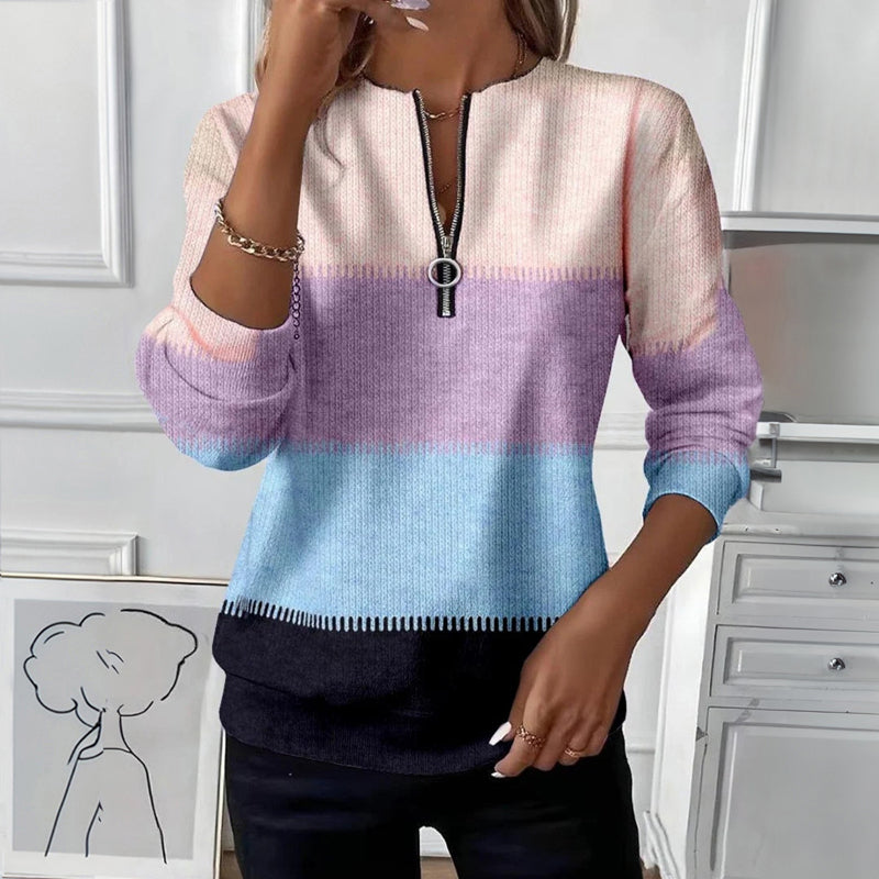 Vintage-Sweatshirt Mit Farbblock