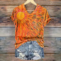 Buntes T-Shirt Mit Abstraktem Aufdruck