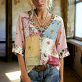 Bluse Mit Vintage-Blumenmuster