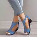 Peeptoe-Sandalen Mit Klobigem Absatz