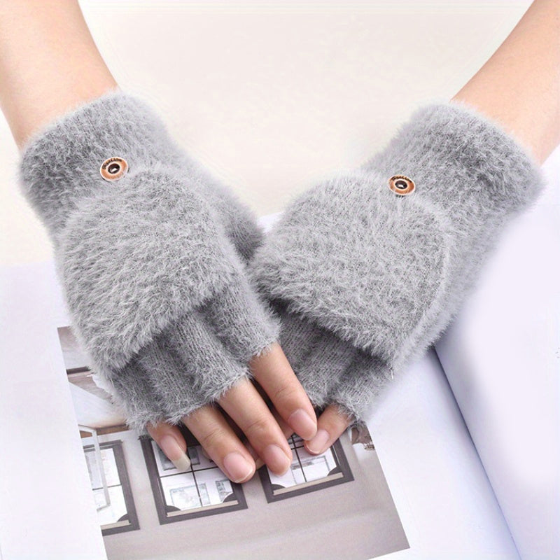 Einfarbige Warme Handschuhe
