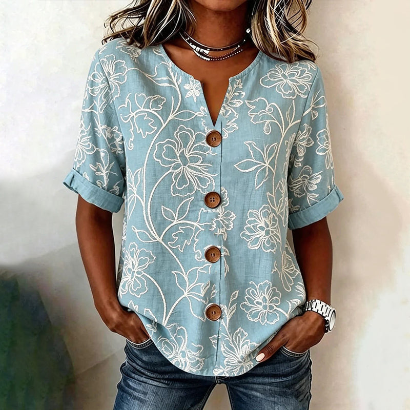 Vintage-Bluse Mit Blumenmuster