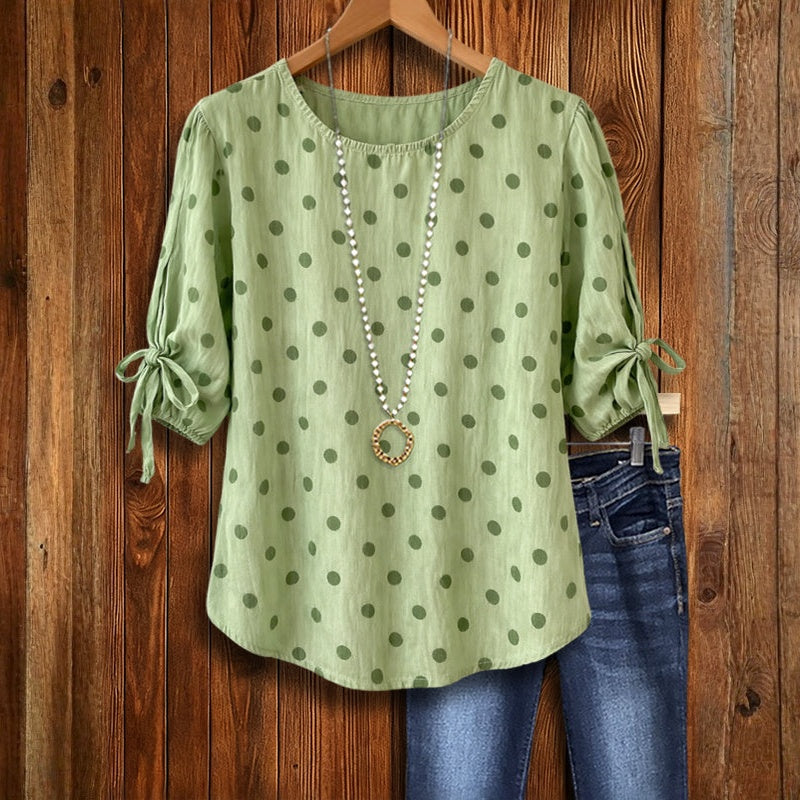 Bluse Mit Vintage-Punkten
