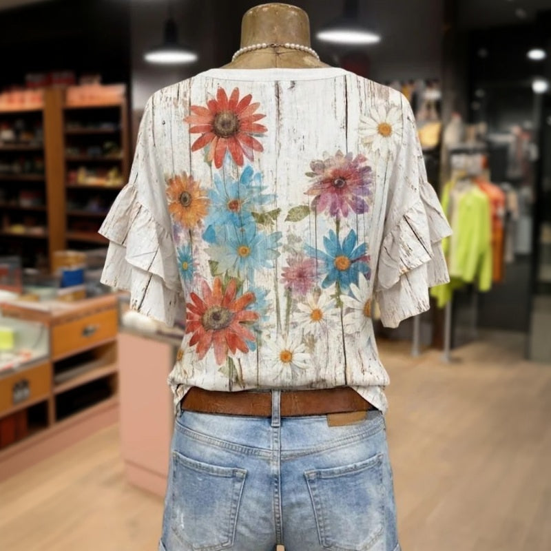 Vintage-Bluse Mit Blumenmuster