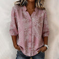 Vintage-Bluse Mit Blattdruck