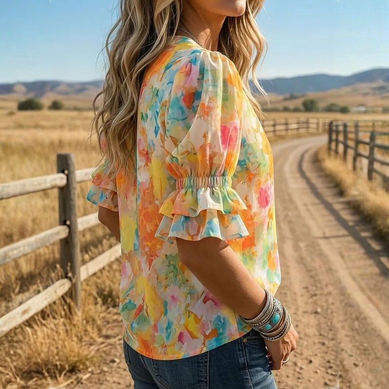 Bunte Freizeitbluse