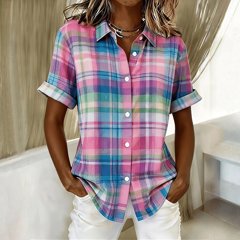 Bunte Karierte Bluse