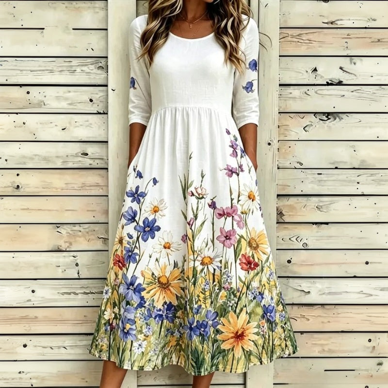 Lässiges Kleid Mit Blumenmuster