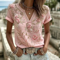 Vintage-Bluse Mit Blumenmuster