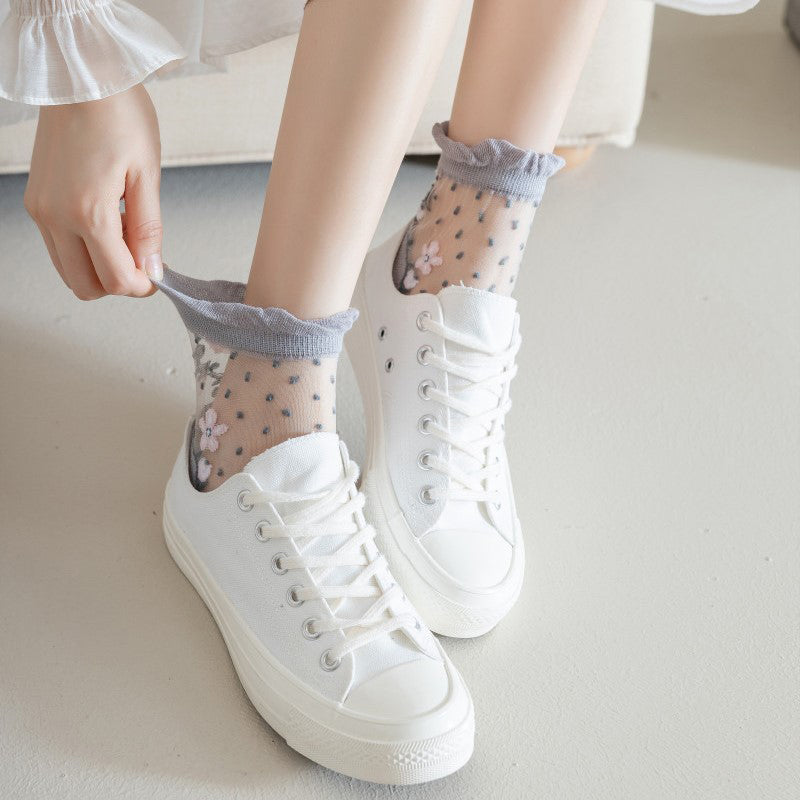Atmungsaktive Blumensocken