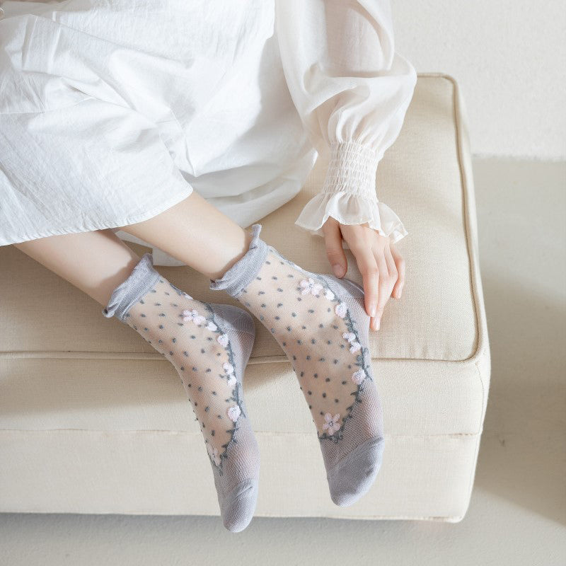 Atmungsaktive Blumensocken