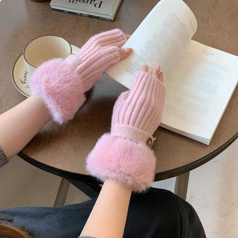 Einfarbige Warme Handschuhe
