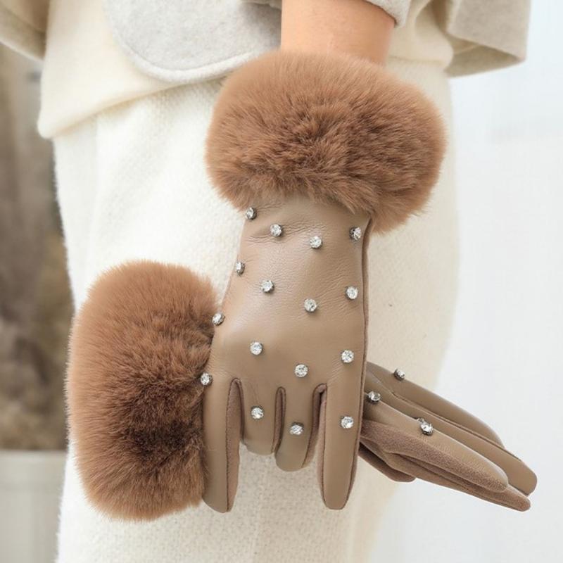 Warme Plüschhandschuhe